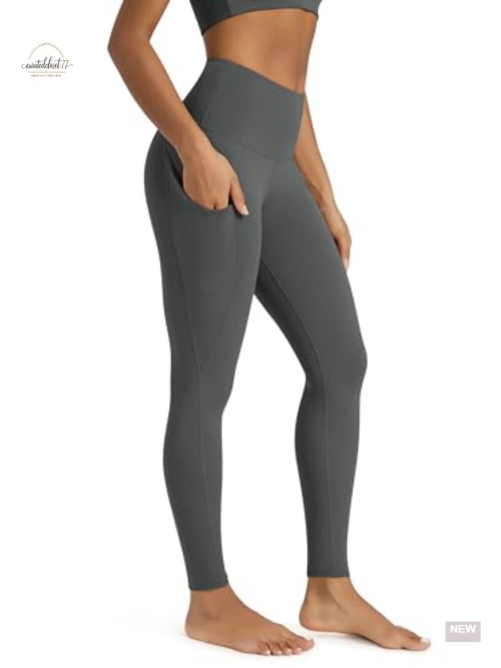 High Waisted Yoga Leggings with Pockets, Tummy Control, 4 Way Stretch, Non See
